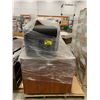 Image 1 : PALLET OF SET DEC ITEMS INCLUDING; LEATHER BENCH AND DESK