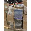 Image 2 : PALLET OF SET DEC ITEMS INCLUDING; ASSORTED POWER TOOLS, 22" TV, PLANT STANDS, GOLF CADDY CART AN...