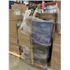 Image 3 : PALLET OF SET DEC ITEMS INCLUDING; ASSORTED POWER TOOLS, 22" TV, PLANT STANDS, GOLF CADDY CART AN...