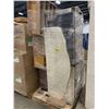 Image 2 : PALLET OF SET DEC ITEMS INCLUDING; DOG CRATE, FRIDGE, HEADBOARD, ROLLING CART AND MORE