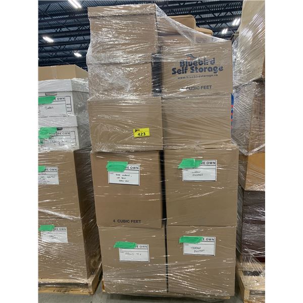 PALLET OF SET DEC ITEMS INCLUDING; BEDDING, CUSHIONS, DRAPERY AND MORE