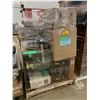 Image 1 : PALLET OF SET DEC ITEMS INCLUDING; ROLLING CART, DESK CHAIR, END TABLES, TV STANDS AND MORE