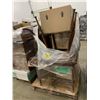 Image 2 : PALLET OF SET DEC ITEMS INCLUDING; DRESSER, BENCH, SIDE TABLES, LIGHTING AND MORE