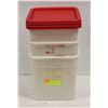 Image 1 : LOT OF 3 CAMBRO 7.5QT DRY INGREDIENT BIN W/ LIDS