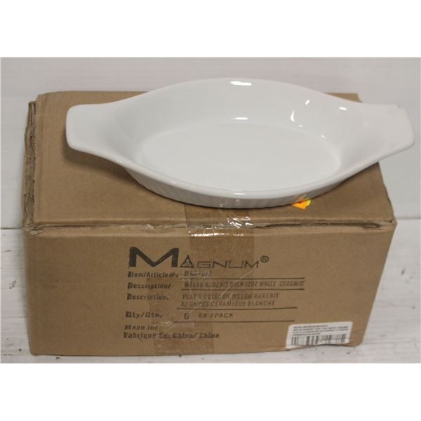 MAGNUM 6PC WELSH 12OZ RAREBIT DISH; WHITE