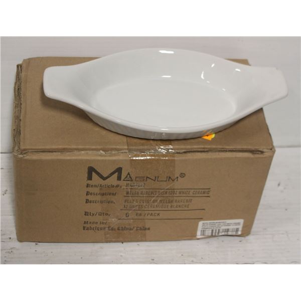 MAGNUM 6PC WELSH 12OZ RAREBIT DISH; WHITE