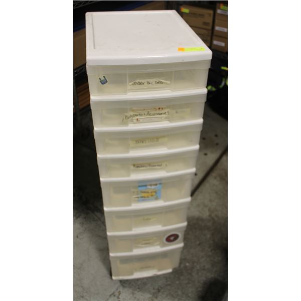 8 DRAWER WHITE STORAGE UNIT 13 X 16 X 44 