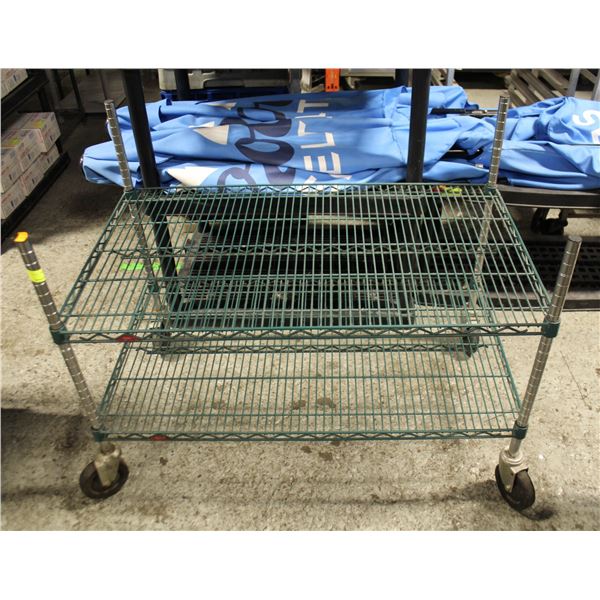 GREEN 2 TIER ROLLING METRO RACK 31.5
