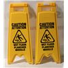 Image 1 : LOT OF 2 NEW CAUTION WET FLOOR SIGNS 28" TALL