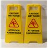 Image 1 : LOT OF 2 NEW CAUTION WET FLOOR SIGNS 24" TALL