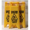 Image 1 : LOT OF 3 CAUTION WET FLOOR SIGNS 28" TALL