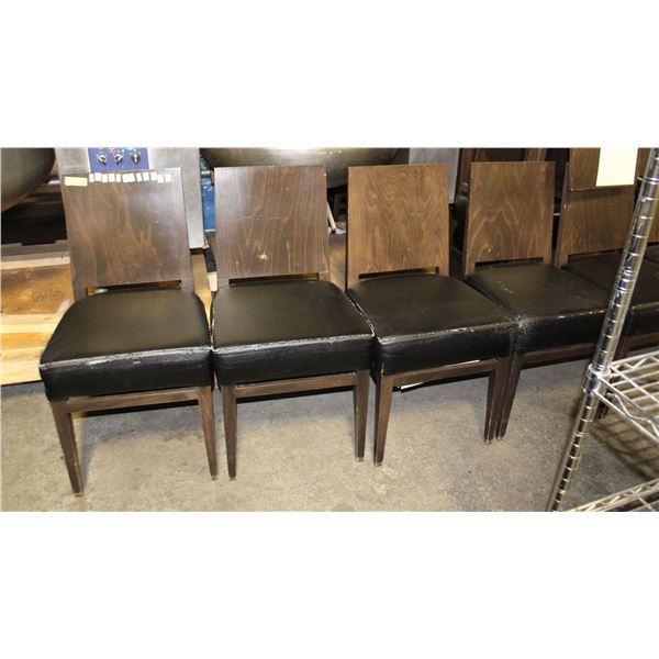 LOT OF 42 WOOD FULL BACK UPHOLSTERED SEAT DINING