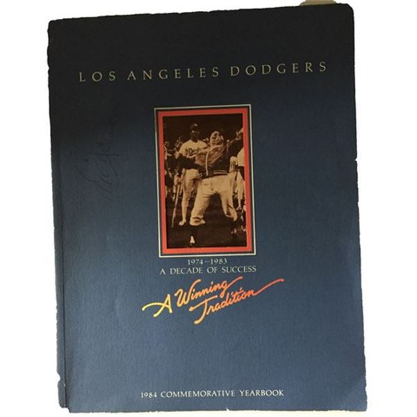 Vin Scully Signed LA Dodgers 1984 Commemorative Yearbook