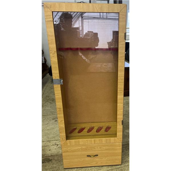 Gun Cabinet (Display) with Bear in Forest Etching 24Wx14Dx60H