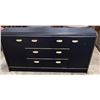 Image 1 : Black Vinyl Wrapped Three Drawer, Four Shelf Dresser/Storage 61Wx16Wx29H