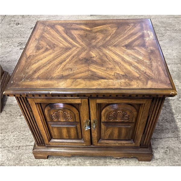 Solid Pecan End Table 27Wx24Dx23H