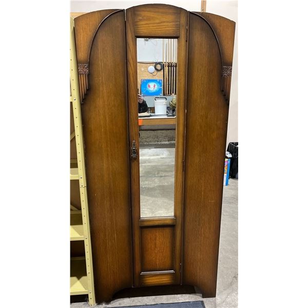 Antique Solid Wood Wardrobe with Full Length Mirror  33.5Wx16Dx73.5H