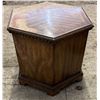 Image 4 : Solid Pecan Hexagon End Table 24Wx24Dx23H