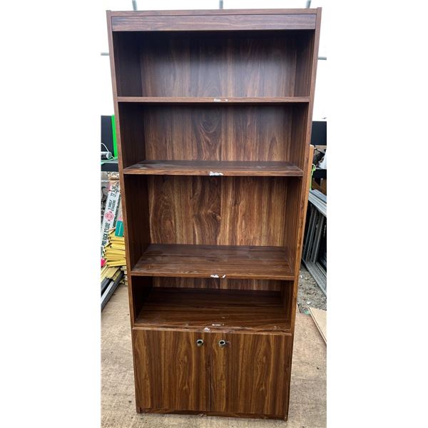 Bookcase with Bottom Cupboard 30Wx15Dx72H