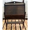 Image 1 : Antique Fold Down Writing Desk with Drawer and Interior Cubbies  24Wx17Dx43H