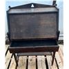 Image 3 : Antique Fold Down Writing Desk with Drawer and Interior Cubbies  24Wx17Dx43H