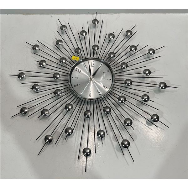 Mid Century Modern Starburst Wall Clock 20D (works)