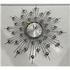 Image 1 : Mid Century Modern Starburst Wall Clock 20D (works)