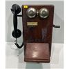 Image 1 : Antique Wooden Telephone with Call Central Label