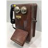 Image 3 : Antique Wooden Telephone with Call Central Label