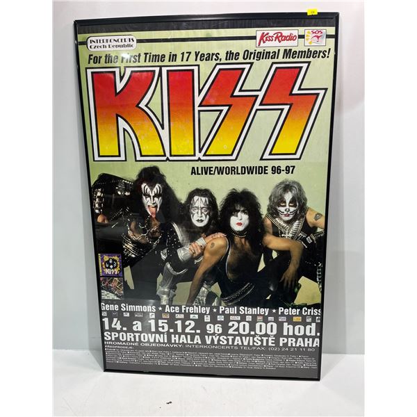KISS Alive/Worldwide 96/97 Prague, Czech Republic Concert Poster Framed 23Wx35H