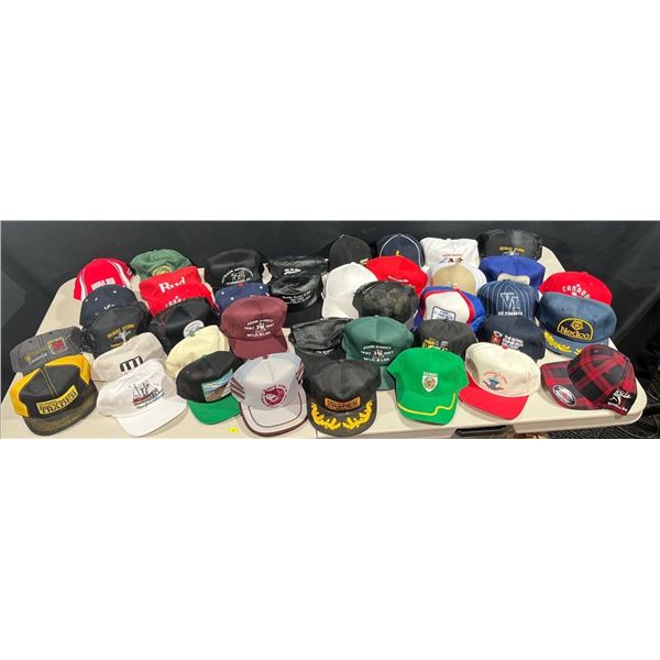 Collection of 40 Souvenir Baseball Hats (several never worn and still have tags)