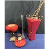Image 2 : Collection of Red Pottery & Glass Vases  heights range from 8-21
