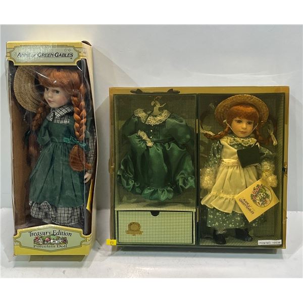 Anne of Green Gables Porcelain Dolls 15H & 12H New in Box
