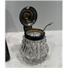 Image 5 : Silver Plated Salt & Pepper Cellars & Spoons plus Crystal & Silver Plated Mustard Pot & Spoon
