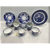 Image 1 : Several Pieces of Royal Crown Derby Blue & White China plus One Willow Plate (damaged)