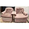 Image 1 : Pair of Beige/Pink Upholstered Swivel Chairs 32Wx32Dx32H