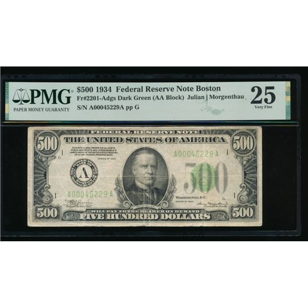 1934 $500 Boston FRN PMG 25