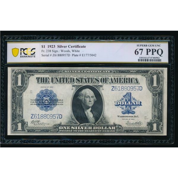 1923 $1 Silver Certificate PCGS 67PPQ