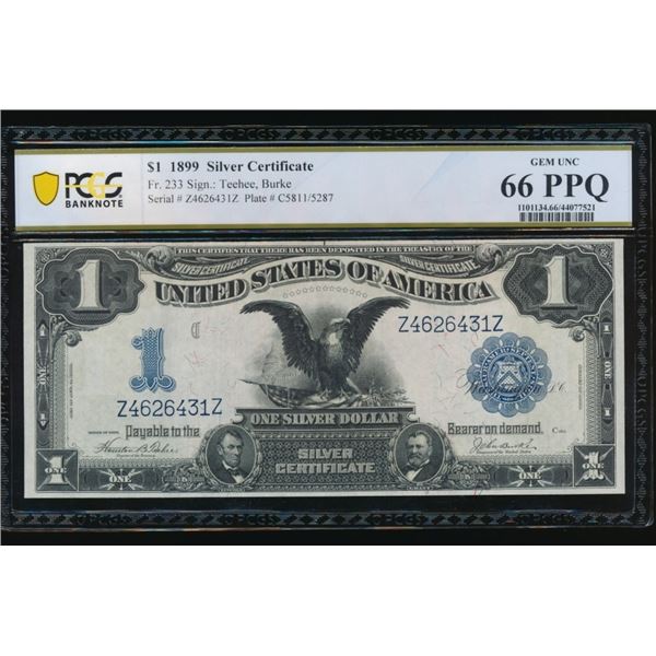 1899 $1 Black Eagle Silver Certificate PCGS 66PPQ