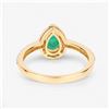 Image 4 : 14KT Yellow Gold 0.88ctw Zambian Emerald and White Diamond Ring