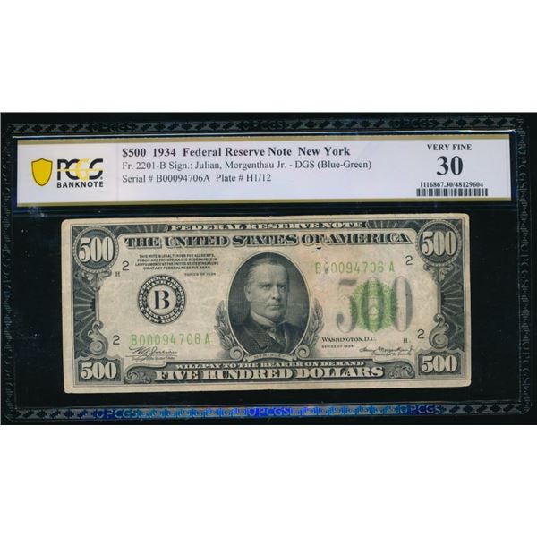 1934 $500 New York FRN PCGS 30
