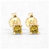 Image 2 : 14KT Yellow Gold 0.25ctw Yellow Diamond Earrings