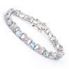 Image 1 : Plated Rhodium 11.26ctw Blue Topaz and Diamond Bracelet
