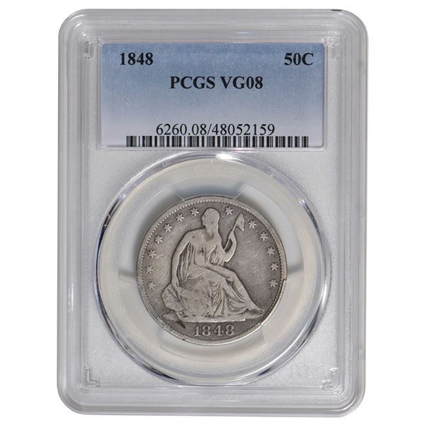 1848 Seated Liberty Half Dollar PCGS VG08