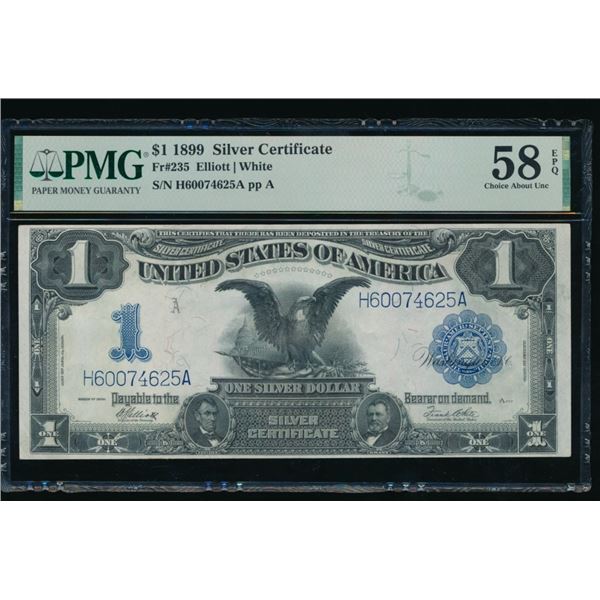 1899 $1 Black Eagle Silver Certificate PMG 58EPQ