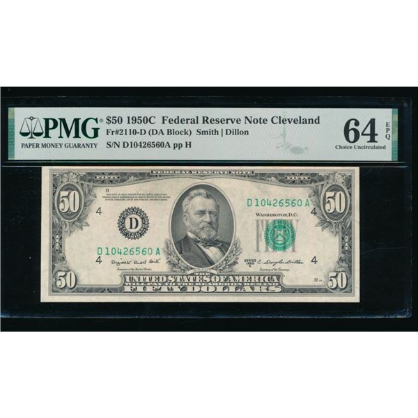 1950C $50 Cleveland FRN PMG 64EPQ