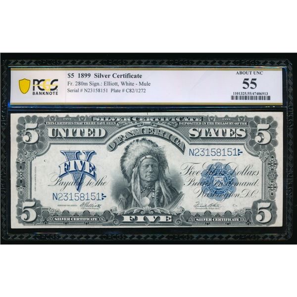 1899 $5 Chief Silver Certificate PCGS 55