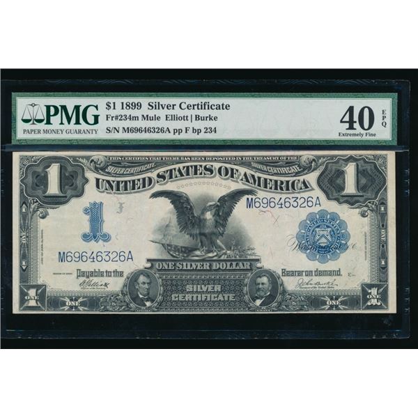 1899 $1 Black Eagle Silver Certificate PMG 40EPQ