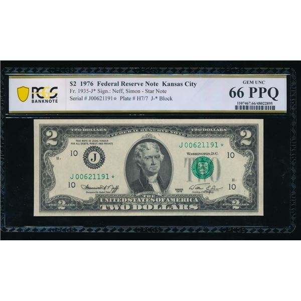 1976 $2 STAR FRN PCGS 66PPQ
