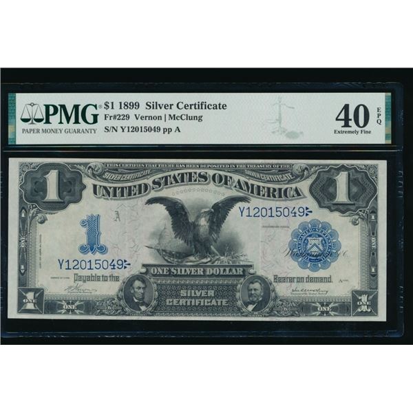 1899 $1 Black Eagle Silver Certificate PMG 40EPQ